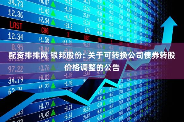 配资排排网 银邦股份: 关于可转换公司债券转股价格调整的公告