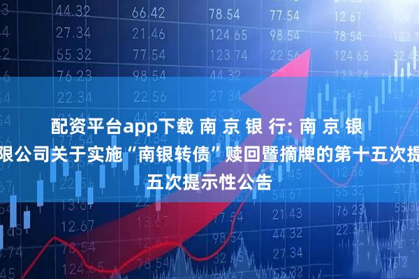 配资平台app下载 南 京 银 行: 南 京 银 行股份有限公司关于实施“南银转债”赎回暨摘牌的第十五次提示性公告