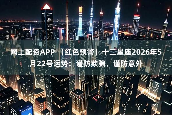 网上配资APP 【红色预警】十二星座2026年5月22号运势：谨防欺骗，谨防意外